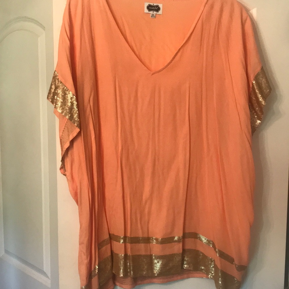 Top.. worn once coral color